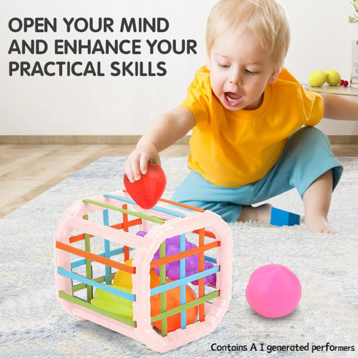Juguetes Montessori para bebés de 18 meses, desarrollo sensorial, juguetes educativos de aprendizaje, juego de clasificación de bloques coloridos para bebés