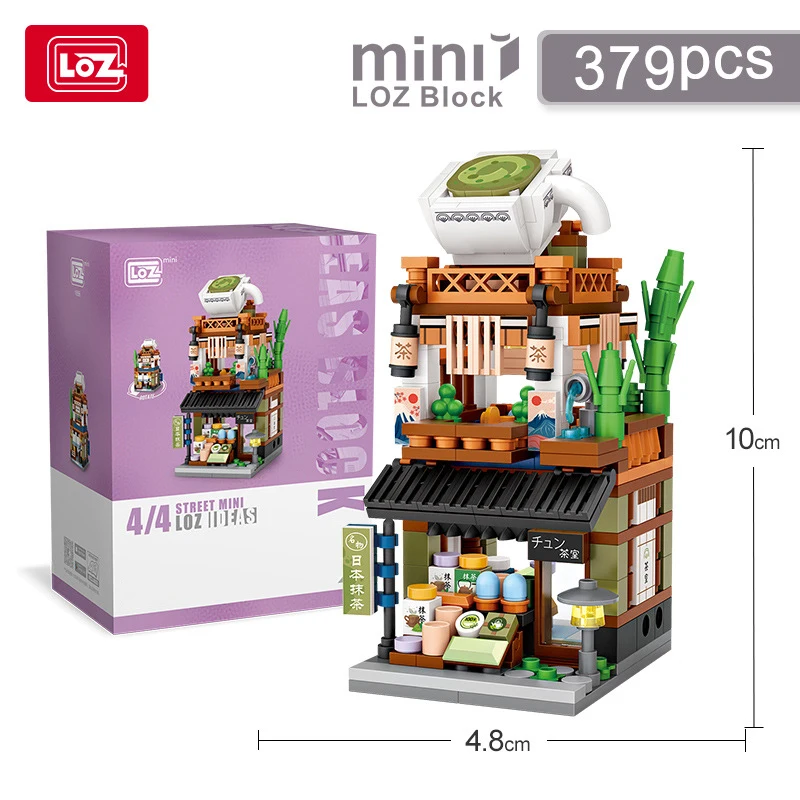 LOZ Mini Street View Series tienda matcha japonesa Ramen cantina tienda de kimono modelo de casa de construcción juguetes de bloques de construcción para niños