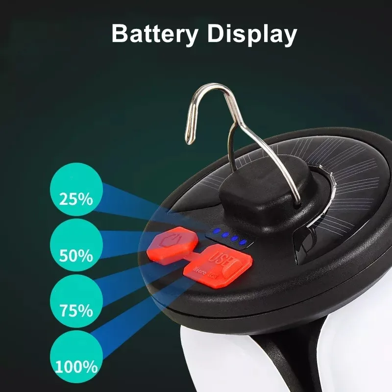 Lámpara Solar de hoja LED para exteriores, iluminación colgante de emergencia, recargable por USB, para tienda de campaña, pesca y viaje, 1-5 piezas