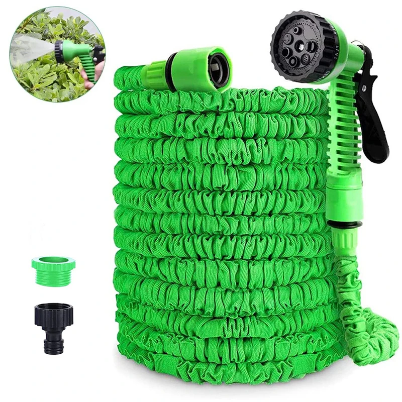 Manguera de jardín extensible de alta presión, tubo de agua mágico, herramientas de riego diario para el hogar, lavado de coches, pistola de agua de limpieza, 25FT-200FT