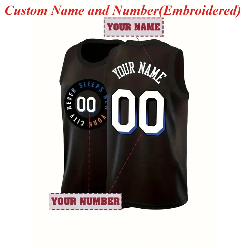 Camiseta de baloncesto personalizada para hombre: nombre y número personalizados, uniforme atlético sin mangas transpirable para entrenamiento y competición