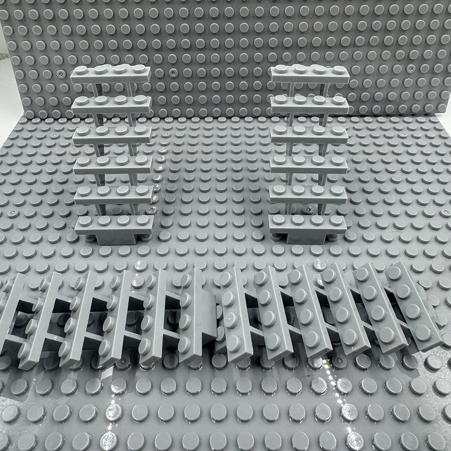 4 Uds. Escalera ladrillos MOC 7x4x6 casa escaleras recta abierta 30134 escalones escalera Modular mi ciudad bloque de construcción DIY ladrillos de juguete