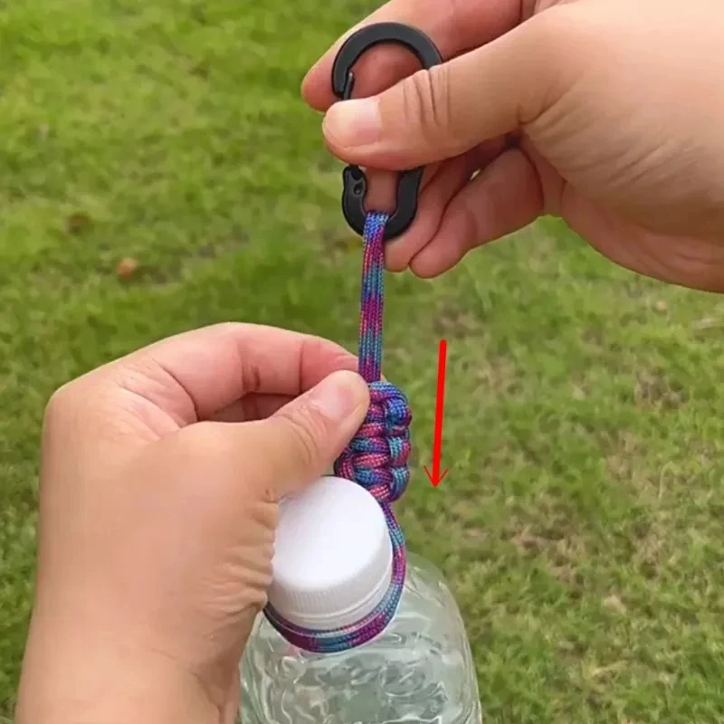 Correa Multifuncional para Botella de Agua con Cordón de Paracord para Exteriores, Correa Universal Portátil para Botella de Agua para Mochila, Sombrero, Agua Mineral
