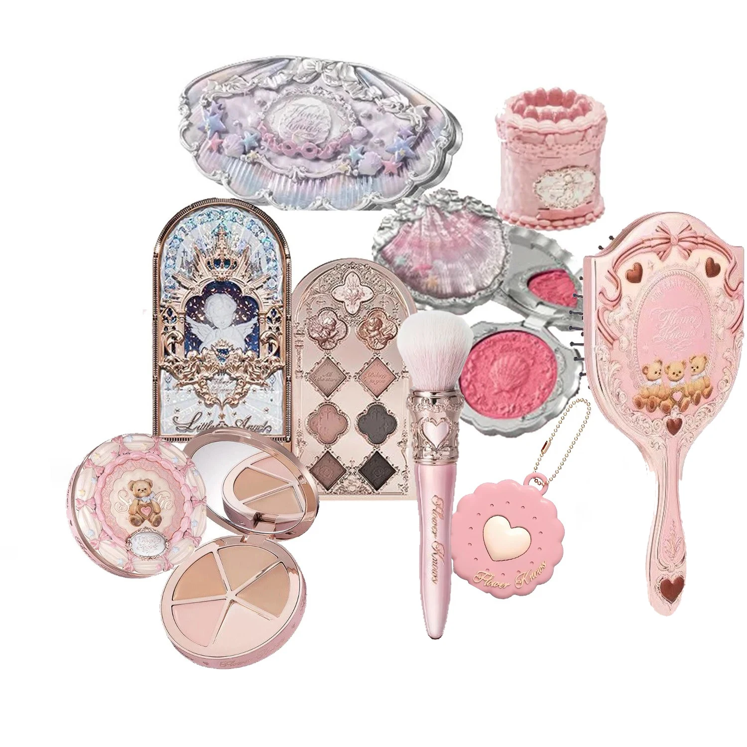 Set de Maquillaje Flower Knows Little Angel Bunny Garden, Brillo Labial, Rubor, Joyería, Kit de Regalo de Cumpleaños Flower Knows
