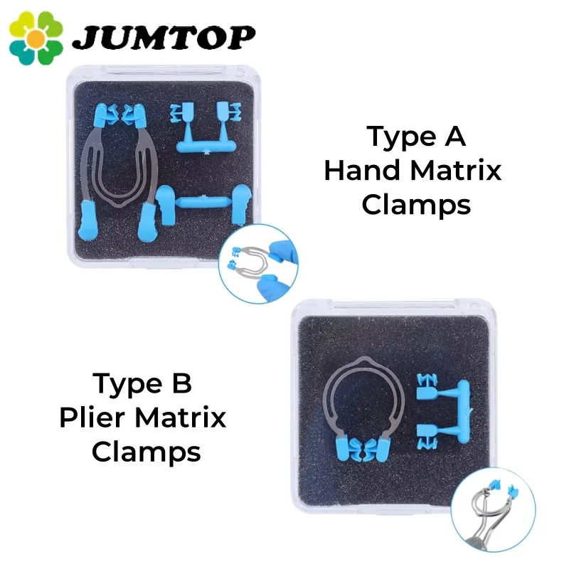 JUMTOP-matriz Dental seccional, matrices contorneadas, abrazaderas, cuñas, anillos de Clip de resorte de Metal, herramientas de dentista, instrumento de laboratorio