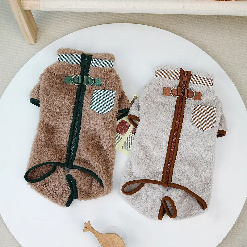 Traje de Invierno para Mascotas con Hebilla, Ropa Abrigada para Perros Pequeños, Yorkshire, Shih Tzu, Overol para Mascotas