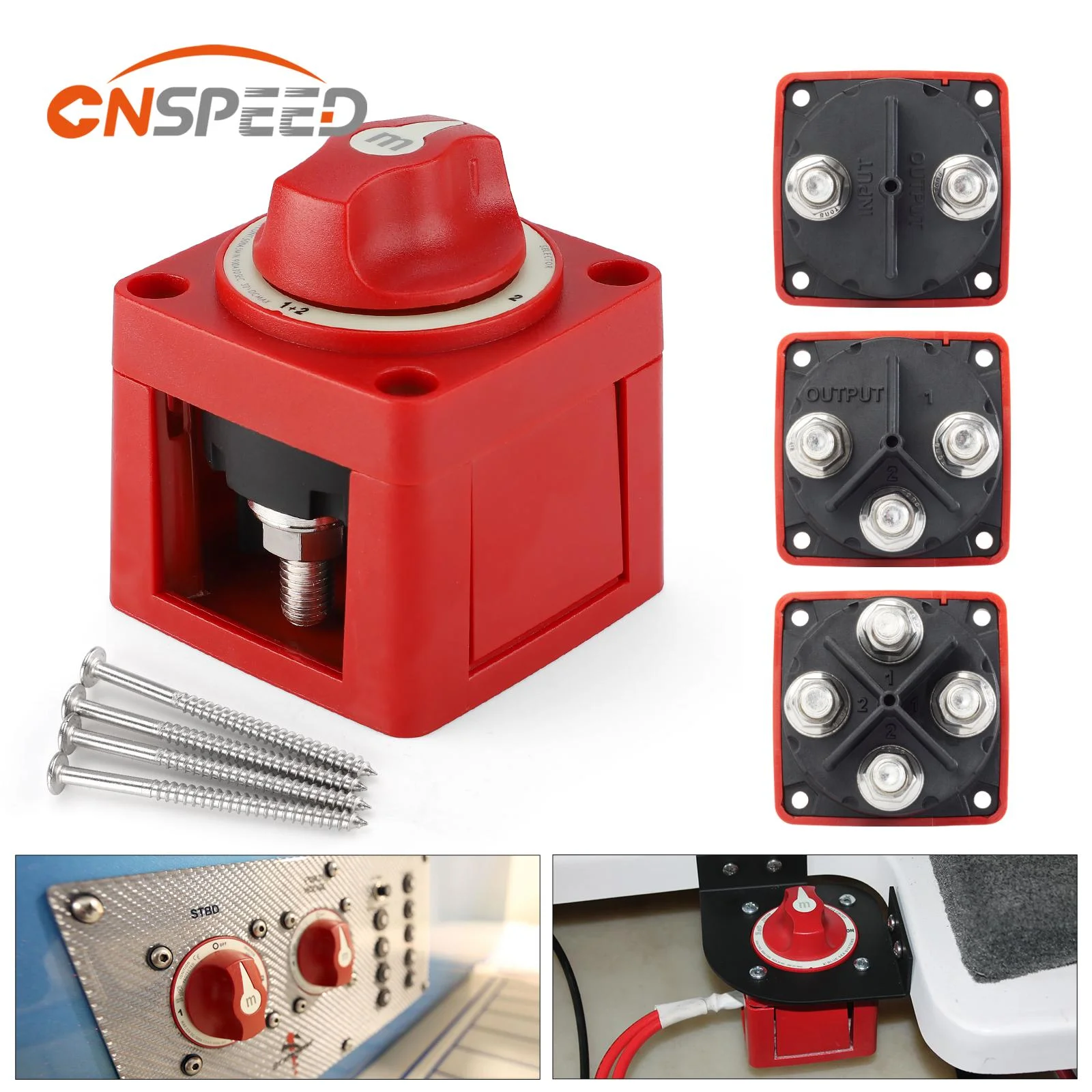 Cortador de interruptor de masa de batería de 2 3 y 4 posiciones, individual y doble para Panel de Control de energía de barco RV, aislador de desconexión rotativa de 12-48V 100-300A