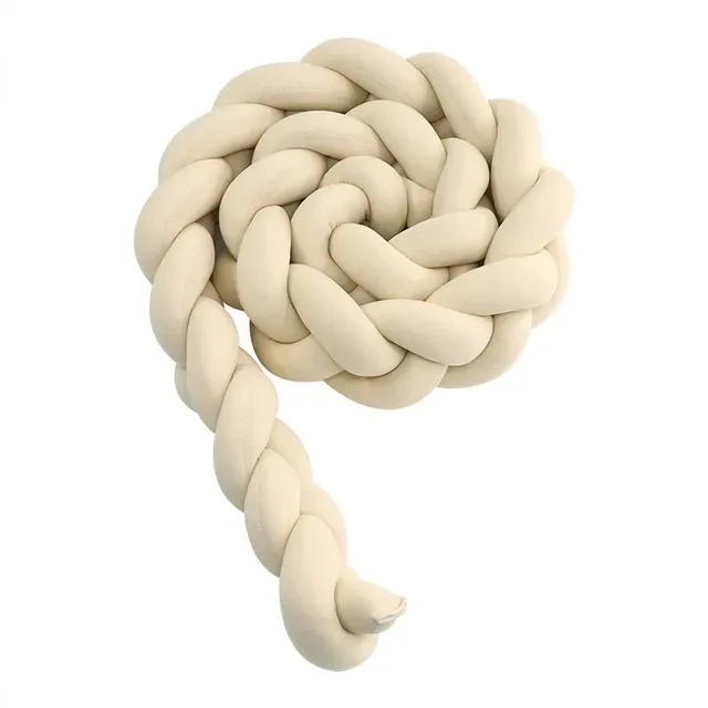 Protector de cuna para bebé, cojín con nudo trenzado para niños pequeños, 3 partes, parachoques para cama de bebé en la cuna, recién nacido, 1M/2M/3M/4M