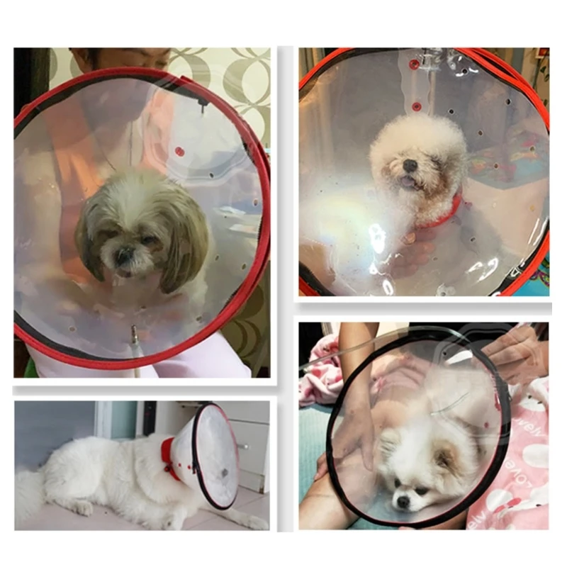 Máscara oxígeno para perros, Capucha ajustable con cordón rescate, máscara transparente para perros, elementos para cuidado mascotas antimordedura