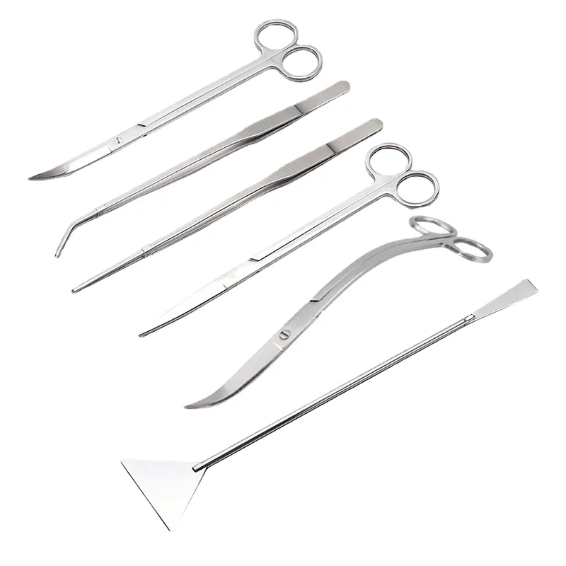 Herramientas de tijera para acuario, pinzas para pecera, plantas, tijeras onduladas, herramientas de limpieza de hierba, soporte de almacenamiento, accesorios para acuario