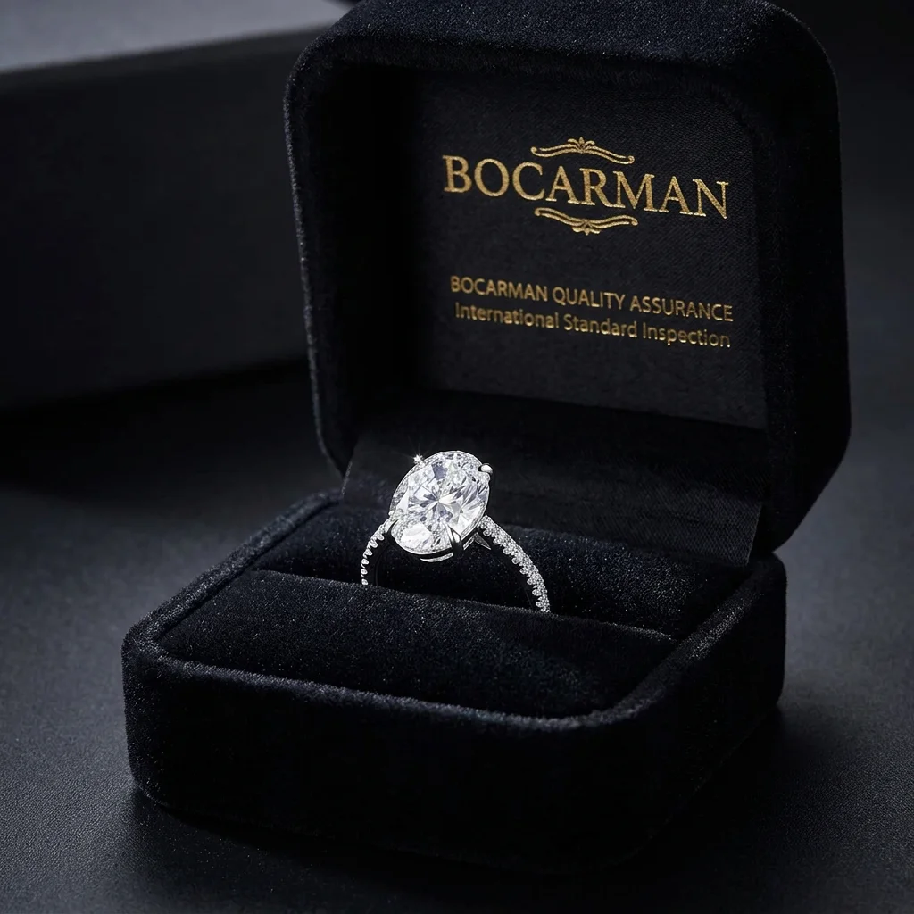 Anillo Exquisito Bocarman para Mujer, Plata S925, Verde Menta, Tanzanita Ovalada, Zirconia Corte Hielo, Diseño Radiante