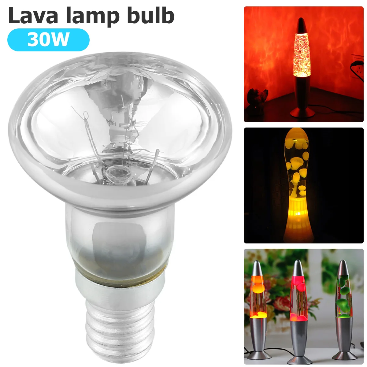 Bombillas de Lava de 30 vatios, bombillas tipo Reflector, Base R39 E14, bombilla de lámpara de Lava, bombillas de repuesto resistentes a altas temperaturas para lámparas de Lava