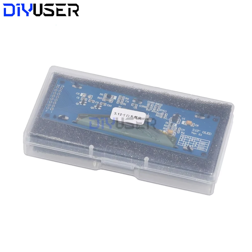 Módulo de pantalla OLED de 3,12 pulgadas SSD1322 256x64 para STM32 Raspberry Pi, interfaz SPI I2C con cabezal de pines pre-soldado