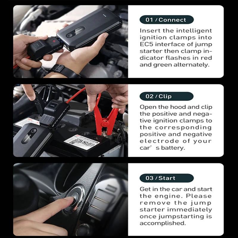Baseus-arrancador de batería de coche, Banco de energía de batería, estación de energía portátil, cargador de coche de 800A, arranque de salto, dispositivo de refuerzo de emergencia automático