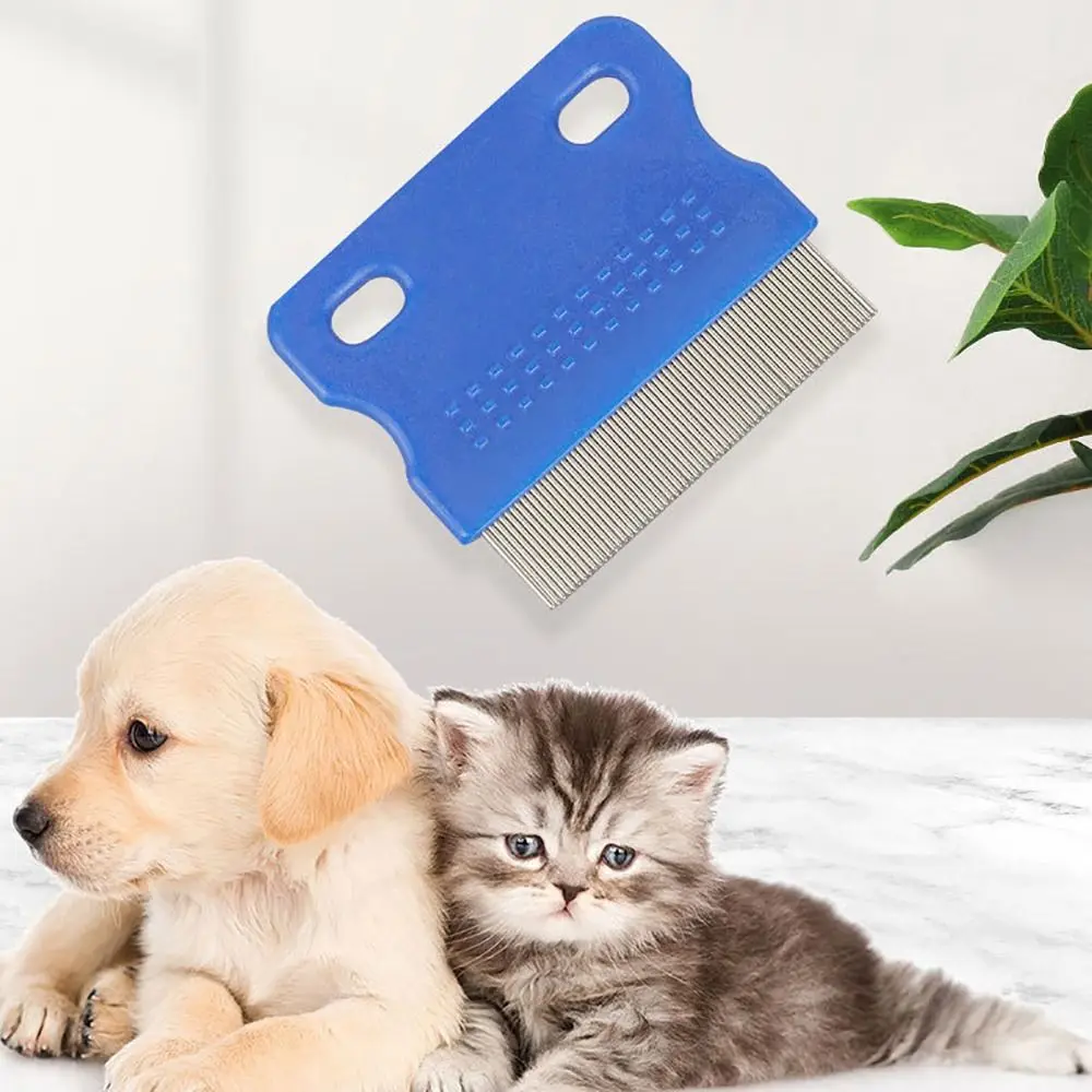 Cepillo de Metal fino para eliminar el pelo de las mascotas, rastrillo de pulgas para perros y gatos, peine para eliminar piojos y huevos