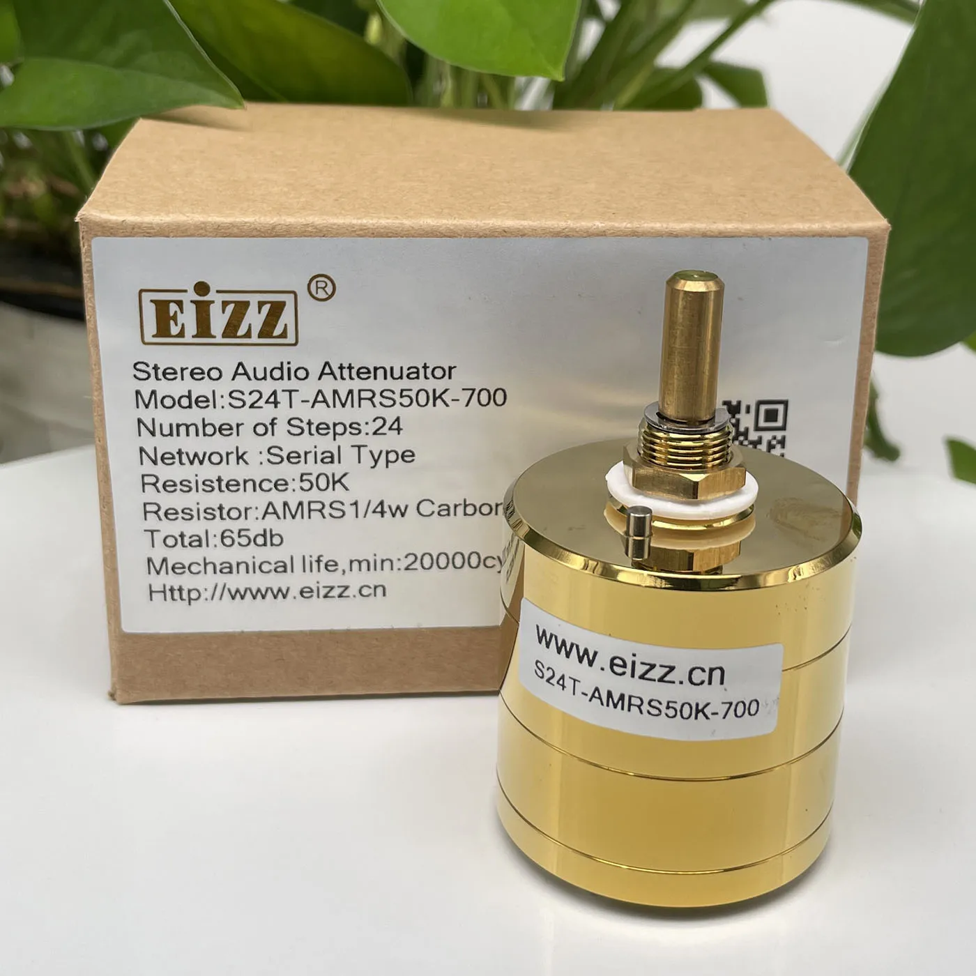 1 unidad EIZZ estéreo de 2 canales 10K 25K 50K 100K 250K potenciómetro de volumen de 24 pasos atenuador de Audio escalonado LOG para Audio Hifi DIY