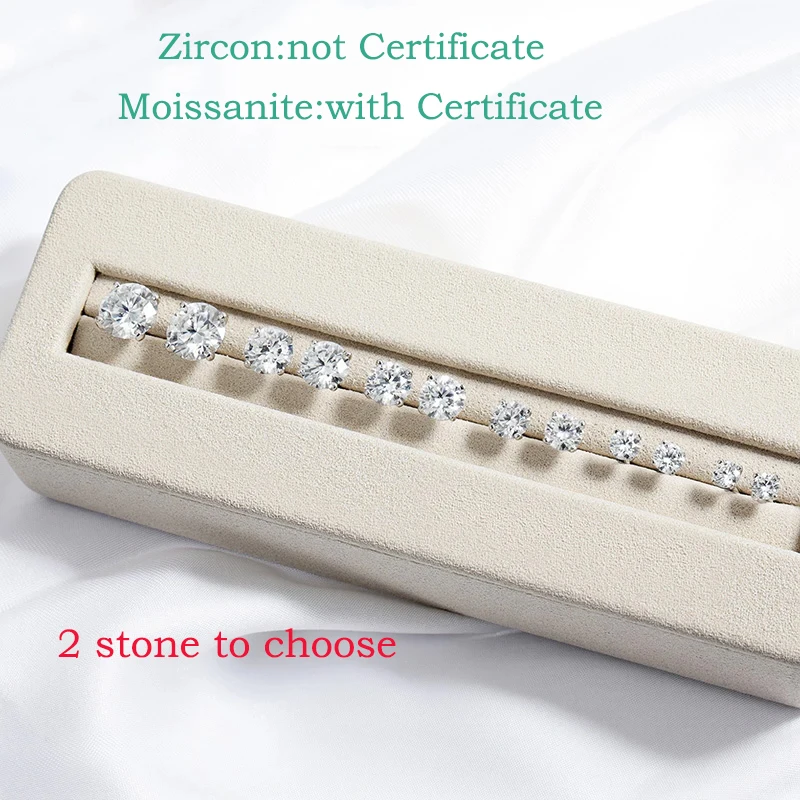 Smyoue cada uno 0,2-2CT pendientes de moissanita certificados para mujer 4 garras brillantes joyería para fiesta y boda plata esterlina S925
