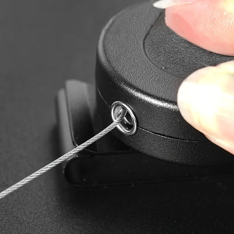 Llavero Retráctil Antipérdida con Clip para Cinturón, Cable de Acero y Anillo Elástico de Alta Resistencia