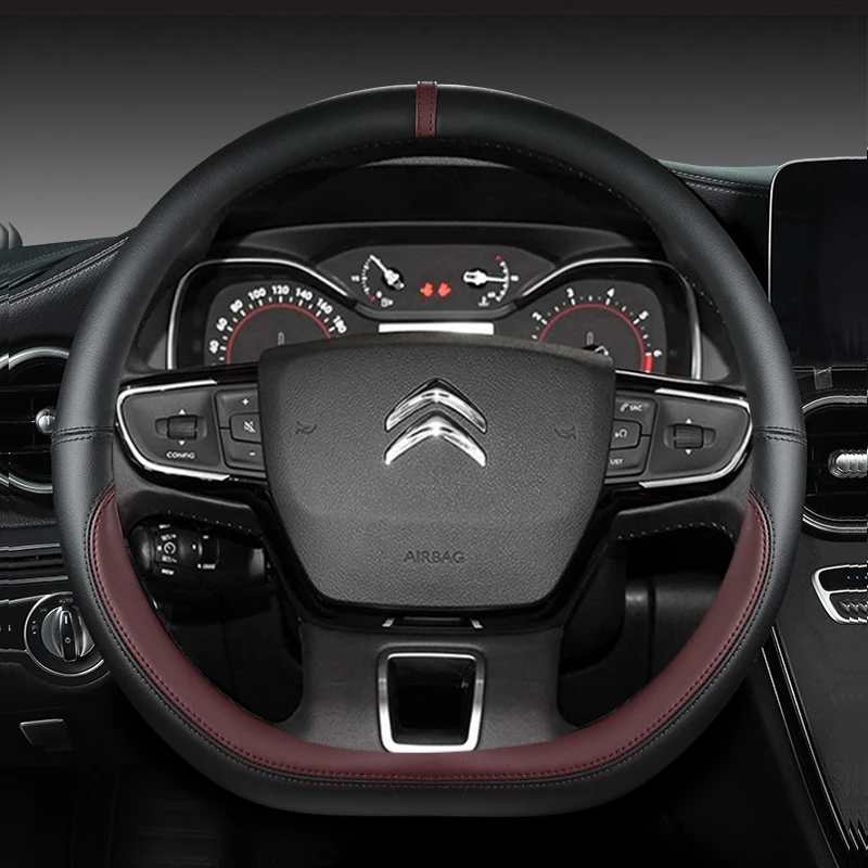 Protector de volante tipo D para Citroen C3 II III 2009 - 2019 2020 C3 AIRCROSS 2017 2018 2019 2020 2021 Berlingo 3 C4 Picasso 2