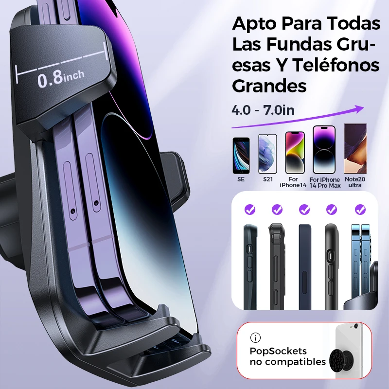 Joyroom-Soporte de teléfono móvil para coche, soporte de protección de grado militar, GPS, teléfono inteligente, grande, grueso, manos libres, montaje de ventilación de coche