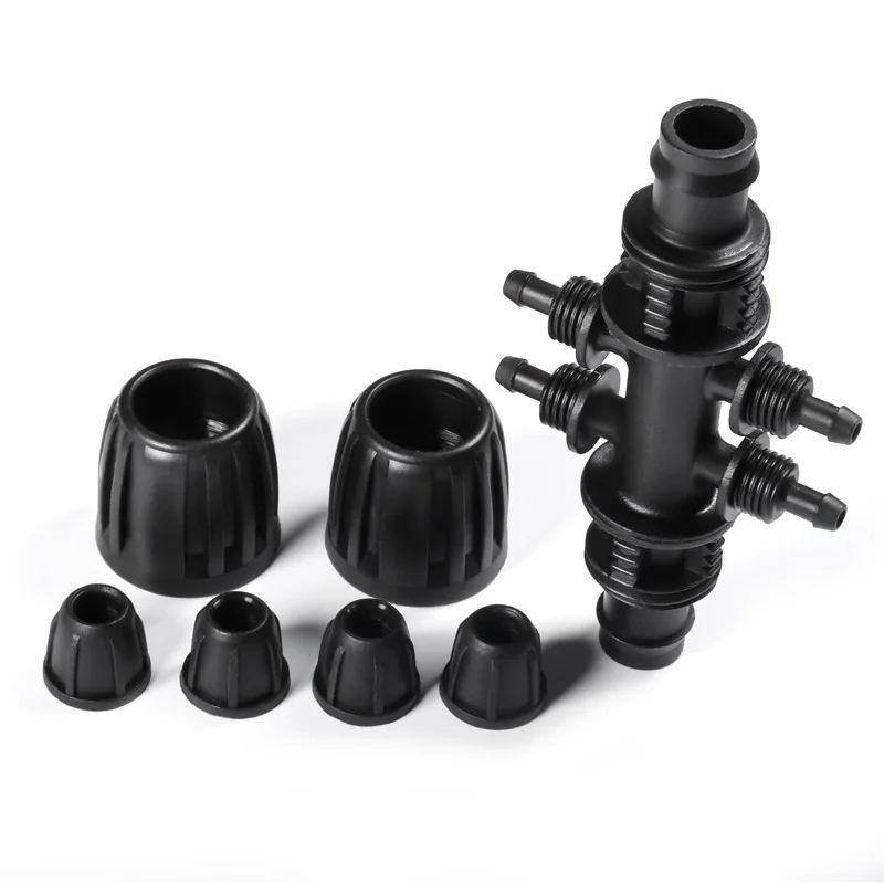 5 uds 1/2 ''PE tubo 16mm conector bloqueado a 4/7mm 3/4/6 vías conector jardín riego por goteo accesorios de riego