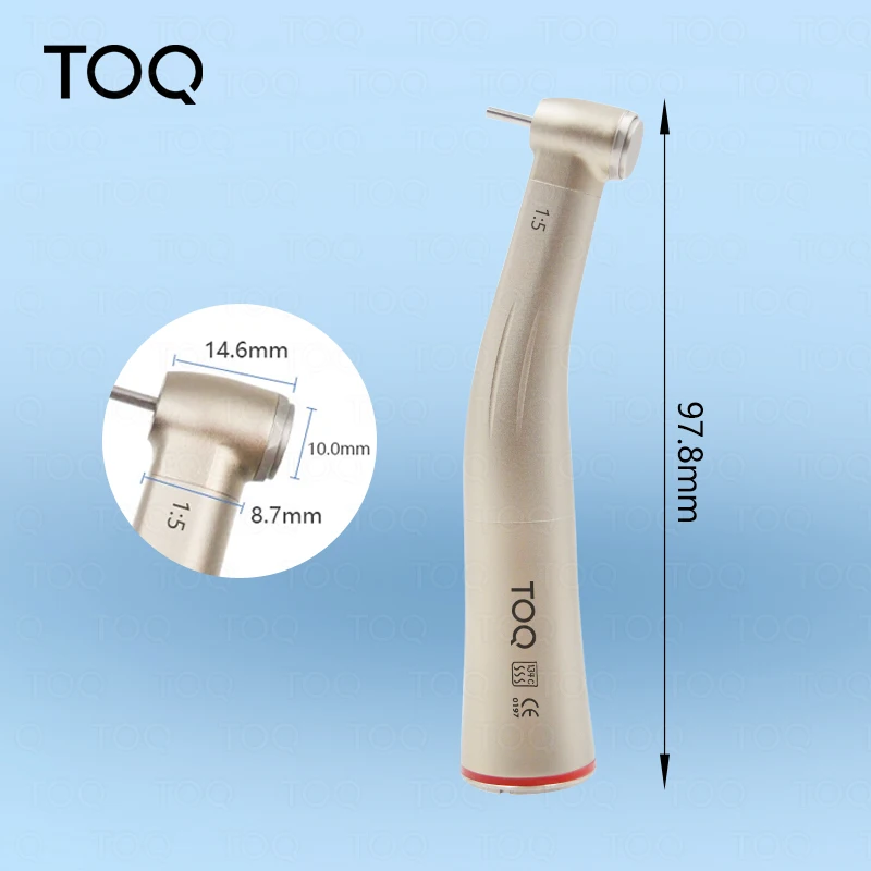 Anillo rojo Dental 1:5, contraángulo, pulverizador de agua interno, pieza de mano de baja velocidad que aumenta con fibra óptica para Motor tipo E
