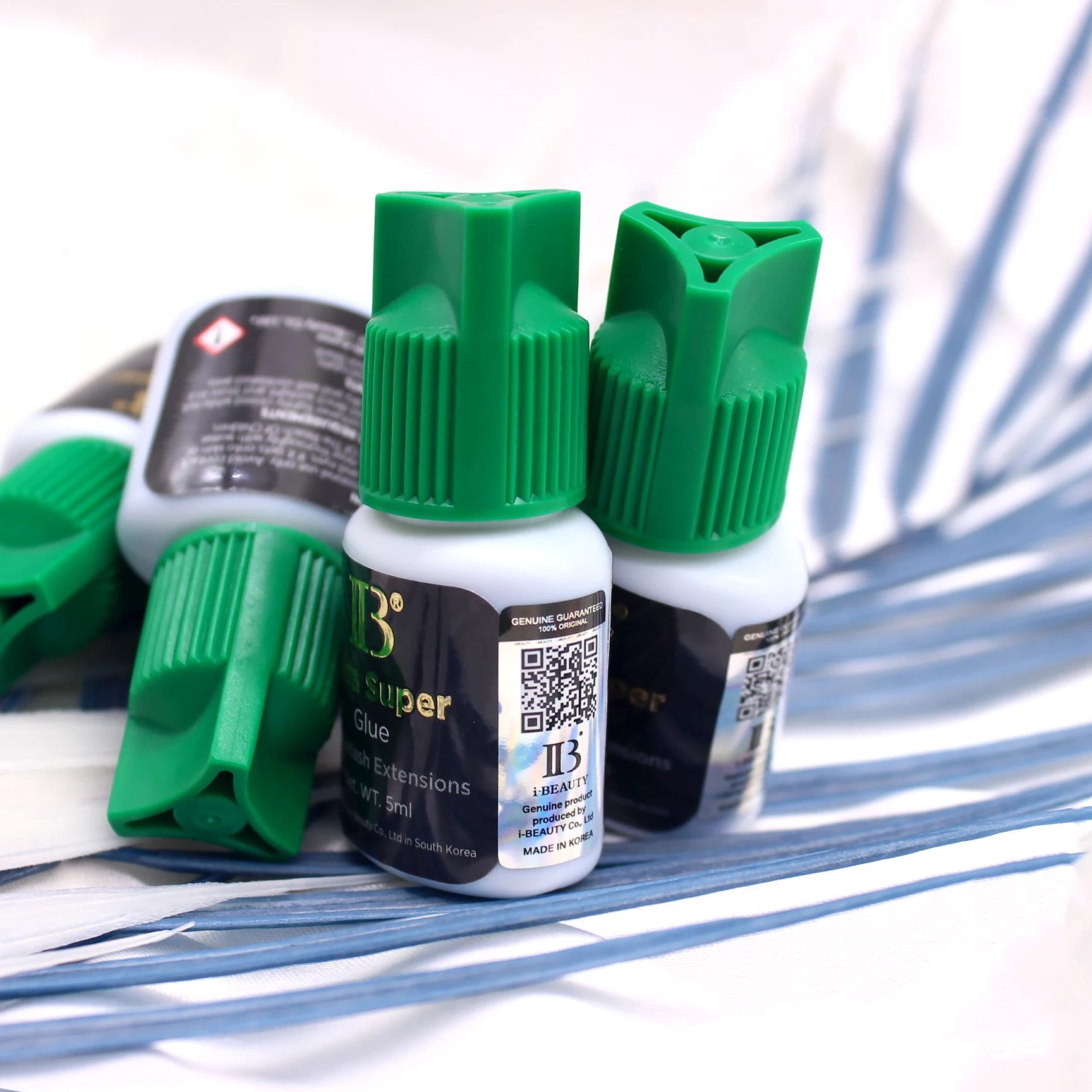 5 botellas de 10ml Corea IBeauty Ultra Super pegamento extensiones de pestañas 2S secado rápido IB tapa verde pegamento para pestañas herramientas de maquillaje tienda de belleza