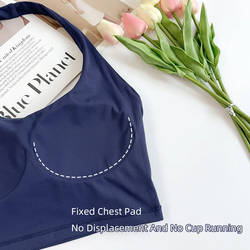 Sujetadores deportivos sexis para colgar en el cuello para mujer, a prueba de golpes, transpirables, cómodos, para ciclismo, correr, ocio al aire libre, chaleco de Yoga