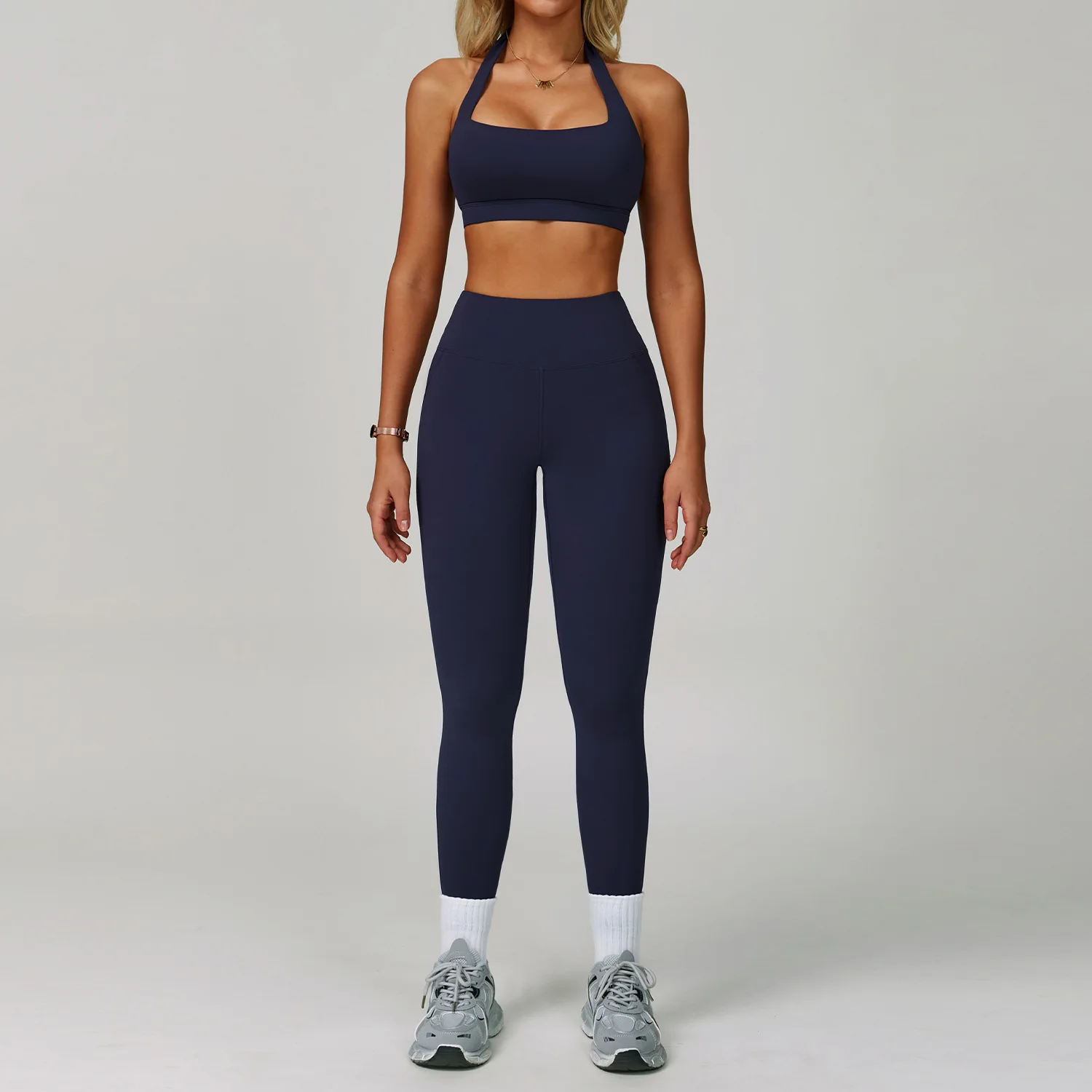 Yoga Set Women's Sportswear Yoga Suit Sports Top High Waist Leggings Two Piece Workout Clothes Fitness Gym Sets Athletic Wear