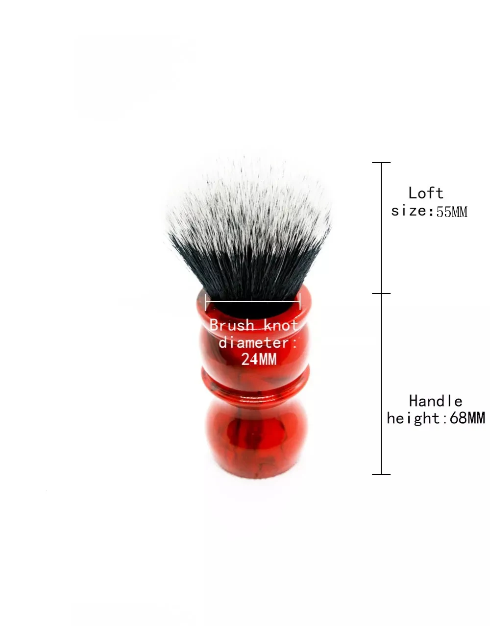Yaqi brocha de afeitar de pelo sintético para hombre, cepillo de barba, mármol rojo, 24MM