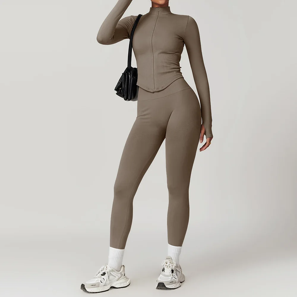 Conjunto de Yoga para mujer, ropa deportiva de gimnasio, trajes de Yoga sin costuras para Fitness, chándales de manga larga, Sujetador deportivo, mallas de gimnasio, 2/3/4 Uds.