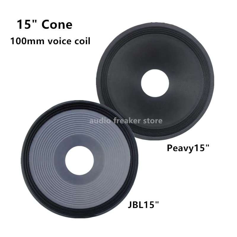 1 unidad de cono de papel para woofer de altavoz de 15 pulgadas, kit de reparación con triple/cuádruple borde de tela, bobina de voz de 100 mm para sistema DIY de cine en casa y estudio
