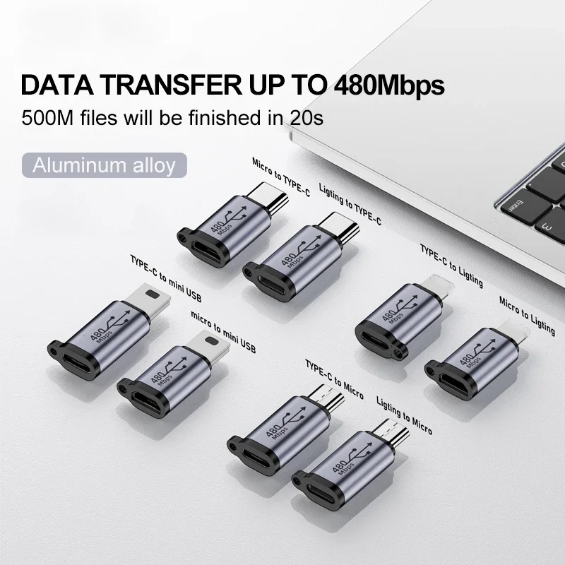 Adaptador USB tipo C a Micro USB macho a USB C hembra, convertidores para Xiaomi, Samsung, Cable de datos del cargador