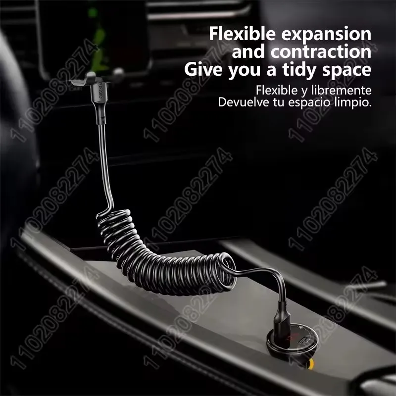 Cable de resorte elástico USB A Cable de carga para Apple iPhone 27W línea de datos 14 13 12 Pro XS Max Plus accesorio de teléfono de carga rápida