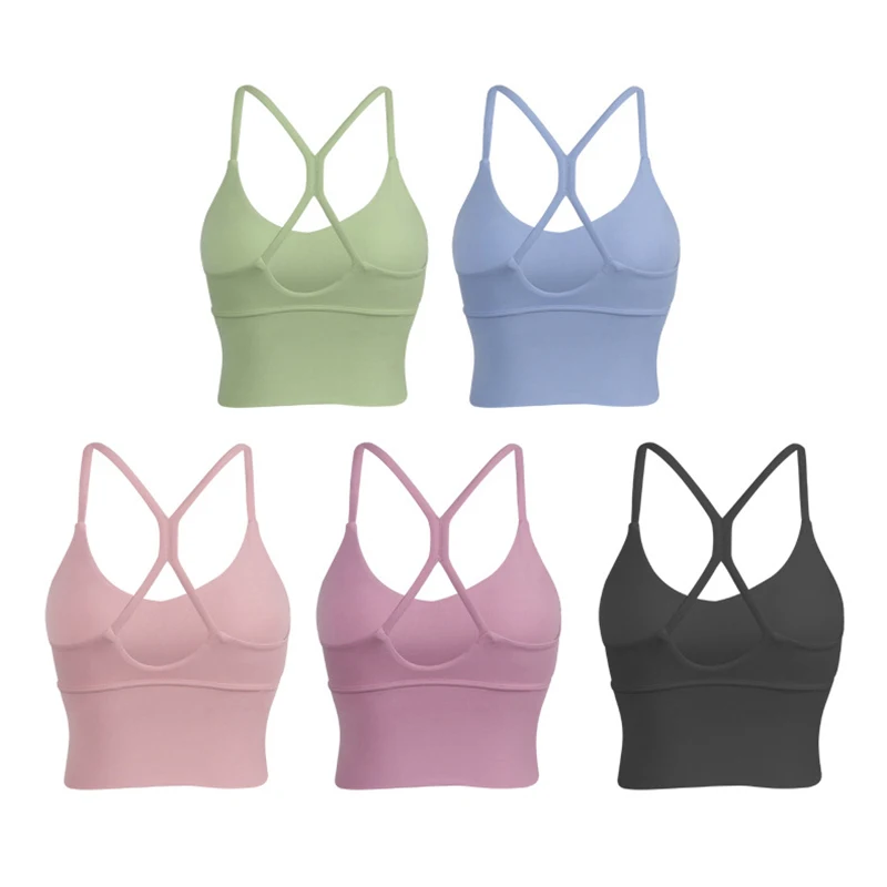 SOISOU-Sujetador deportivo de nailon S-XL para mujer, Bralette, ropa interior transpirable, Leggings deportivos, Top Sexy, 10 colores