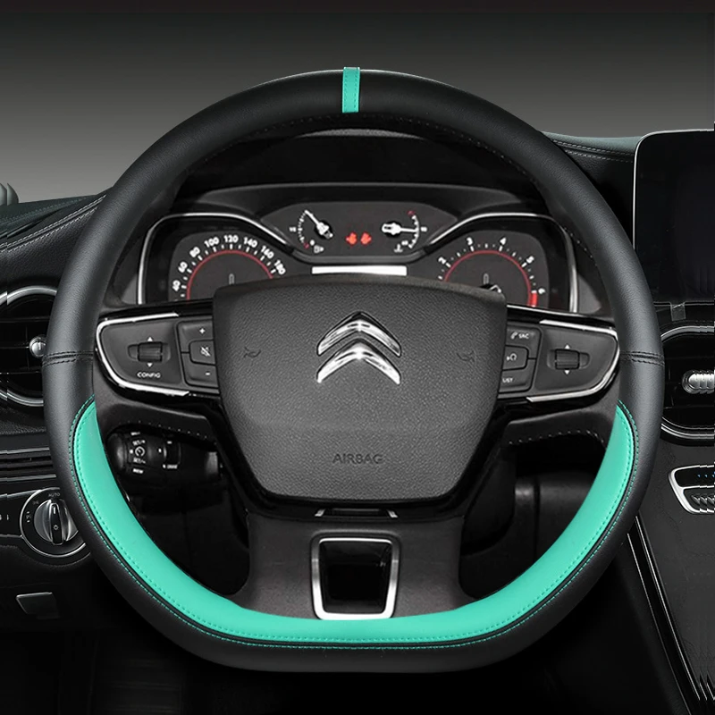 Protector de volante tipo D para Citroen C3 II III 2009 - 2019 2020 C3 AIRCROSS 2017 2018 2019 2020 2021 Berlingo 3 C4 Picasso 2