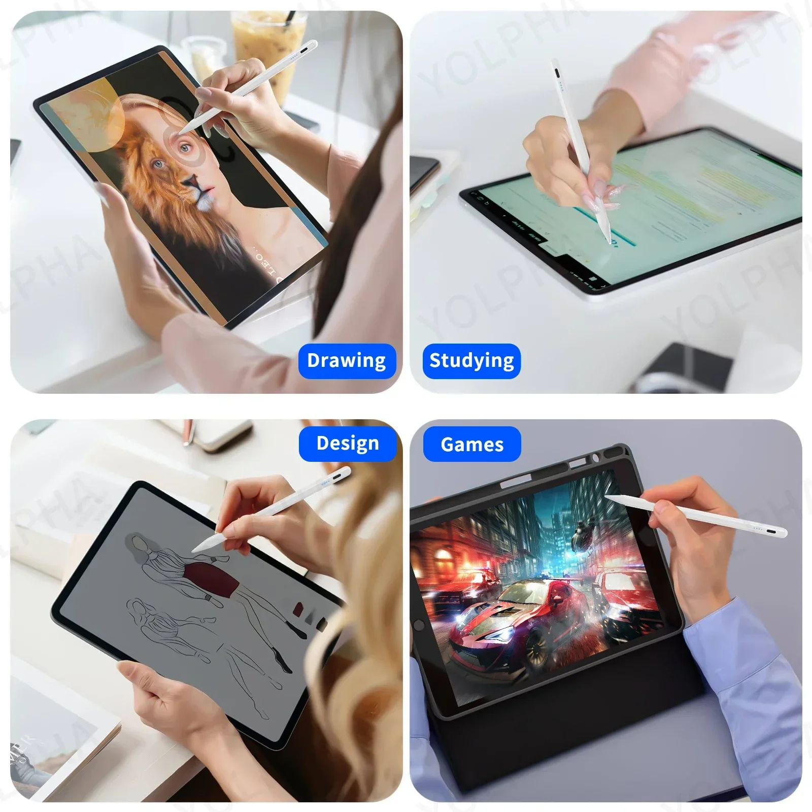 Lápiz Óptico Universal para iPad 2018-2024 y Teléfono Móvil, Lápiz Táctil para Pantalla Táctil Android Xiaomi HUAWEI IOS Samsung, Magnético Digital