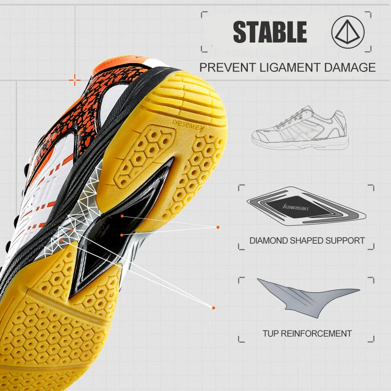 Kawasaki nuevos zapatos de bádminton zapatillas de tenis para hombre zapatos deportivos antideslizantes transpirables para hombres y mujeres K-065D