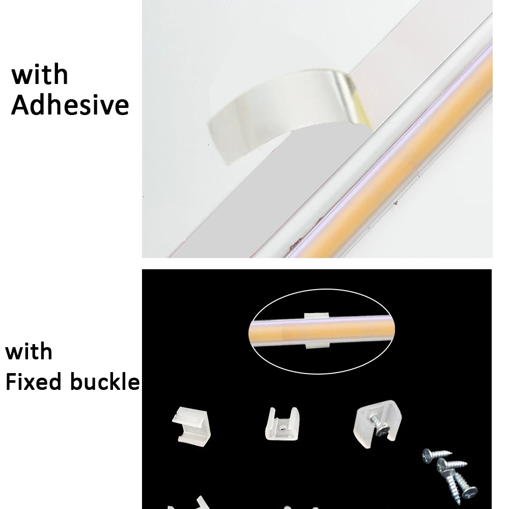 Tira de LED COB de Alta Luminosidad de 220v, Adhesiva y Flexible, para Iluminación del Hogar y la Cocina