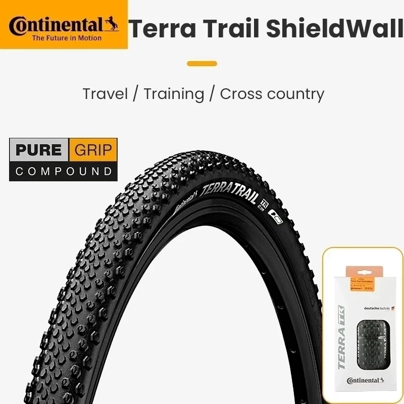 Neumático Continental Terra Trail 700x35C/40C para Bicicleta de Carretera y Gravel, Sistema Shieldwall 27.5, Protección Contra Pinchazos, MTB Tubeless Ready