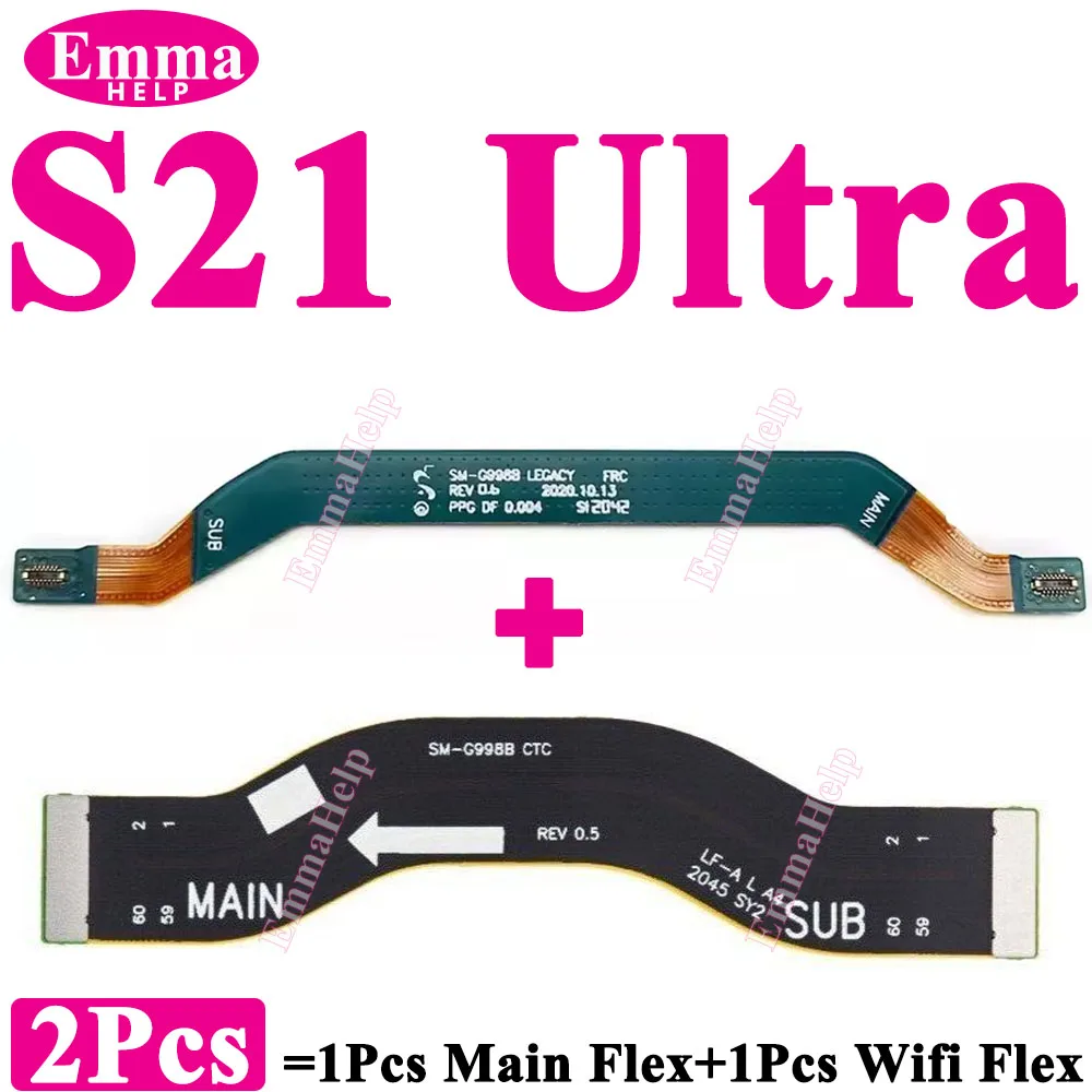 2 Piezas de Antena de Señal Wi-Fi, Conector de Placa Base, Cable Flexible Principal para Samsung S20 S21 S24 Plus S22 S23 Ultra S928 S908