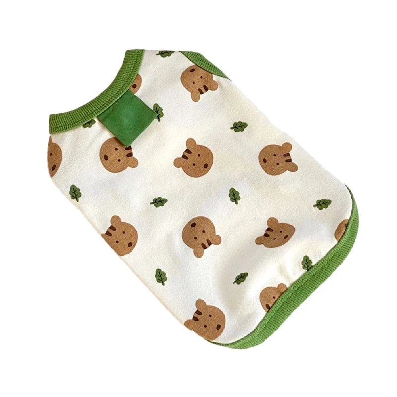 Ropa para perros, chaleco de verano para cachorros, jersey fino de Pomerania, camiseta con estampado de oso, ropa de dibujos animados de peluche, productos para perros XS-XL