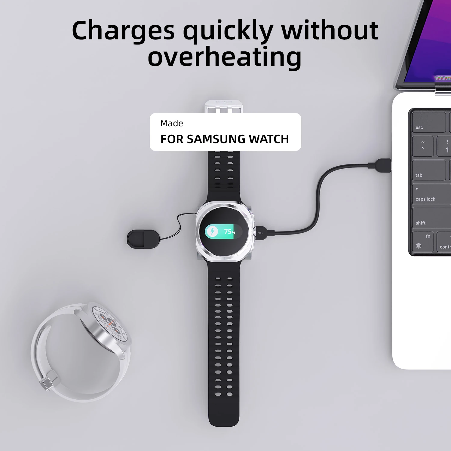 Bonola-cargador inalámbrico para reloj magnético, Cable USB C portátil, estación de carga rápida para Samsung Galaxy Watch Ultra 8/7/6/5/4