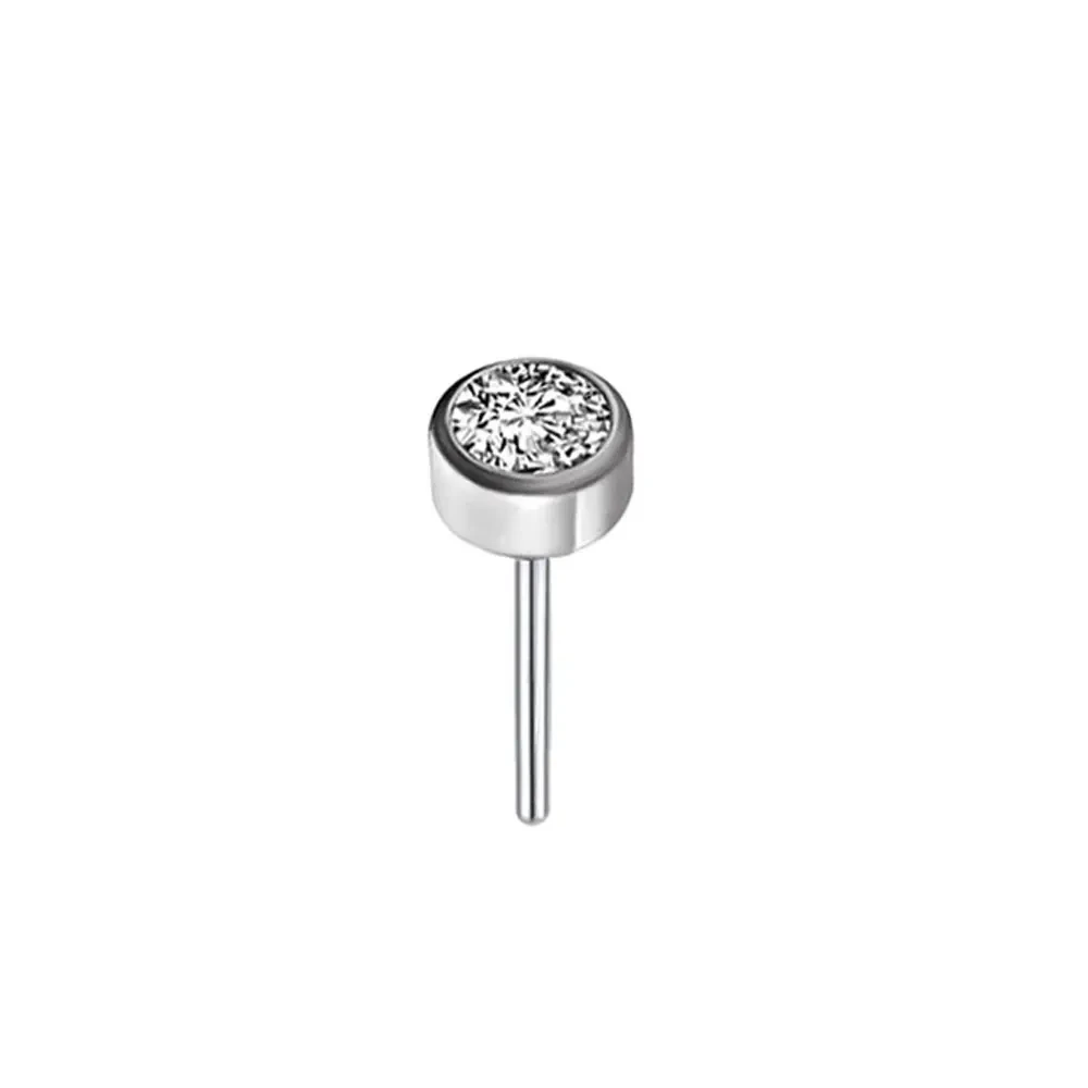 10 Uds. Pendientes sin rosca G23 titanio nariz PIERC Push Pin Labret labio anillos pendientes cartílago hélice Piercing joyería al por mayor