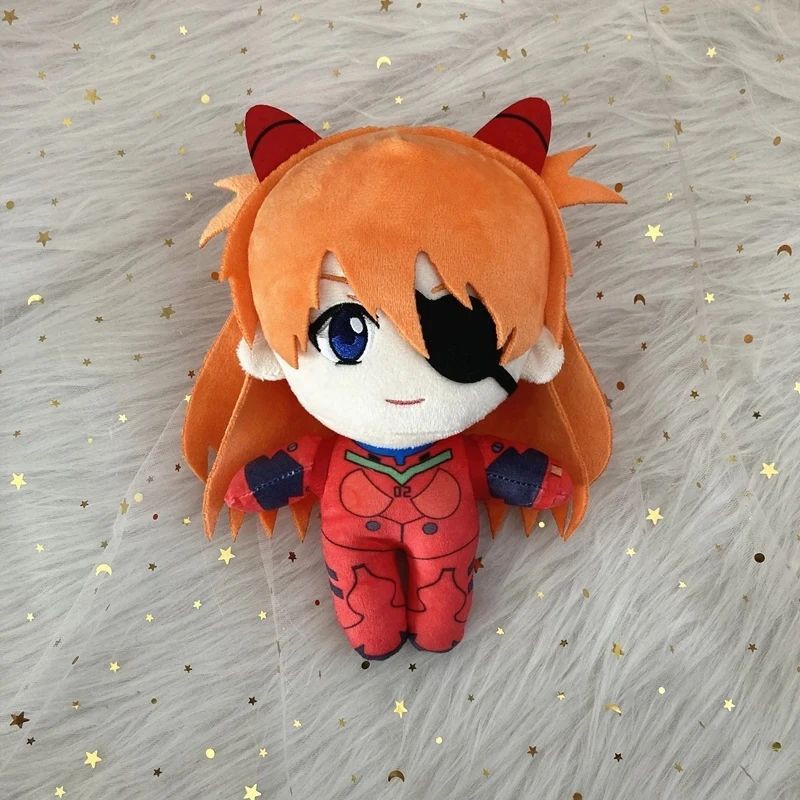 Ayanami Rei-muñeco de peluche de Anime de dibujos animados, muñeco de felpa de EVA suave, decoración de habitación, regalos de Navidad, 20cm