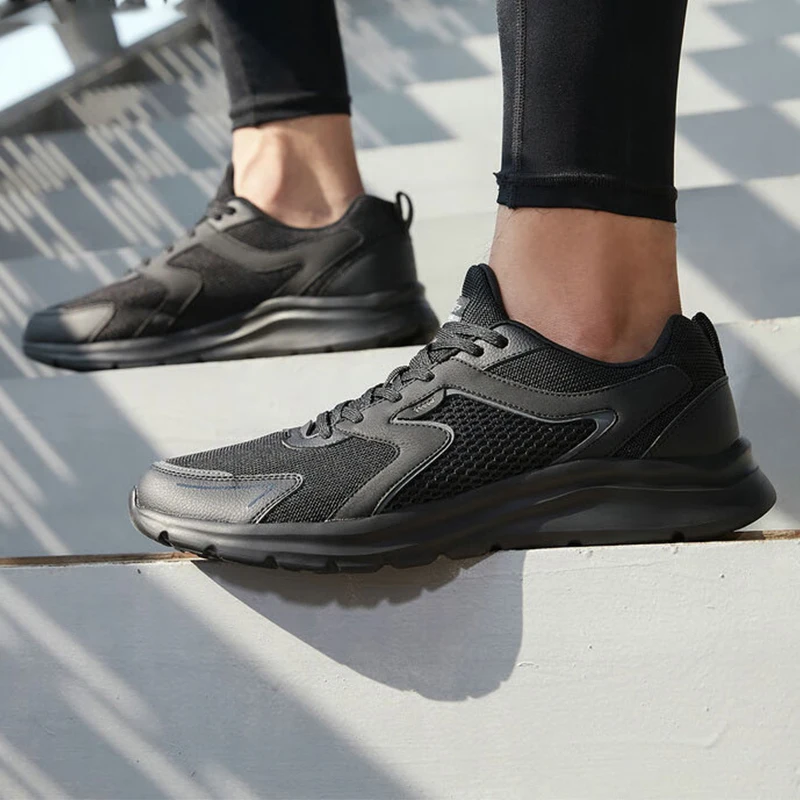 Xtep-zapatillas deportivas de malla para hombre, zapatos transpirables para correr, maratón de invierno, color blanco y negro, 879119110110