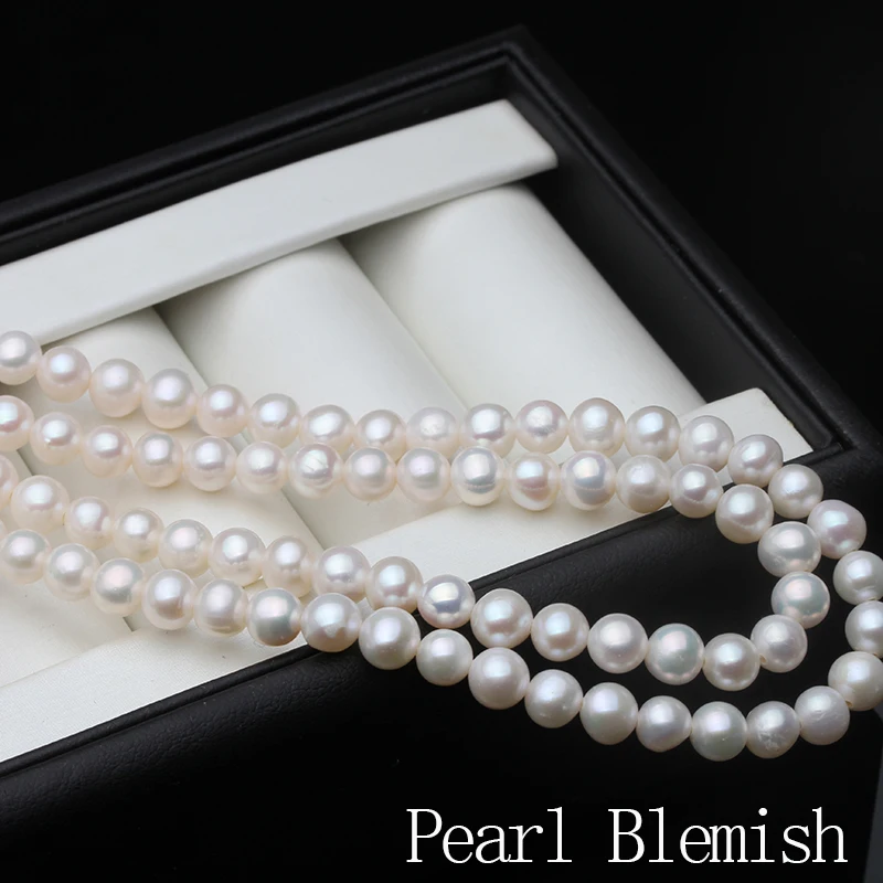Collar de perlas naturales de agua dulce blancas auténticas, mujer larga, collar de perlas pequeñas finas para boda, regalo de fiesta de cumpleaños para niñas, esposa, madre