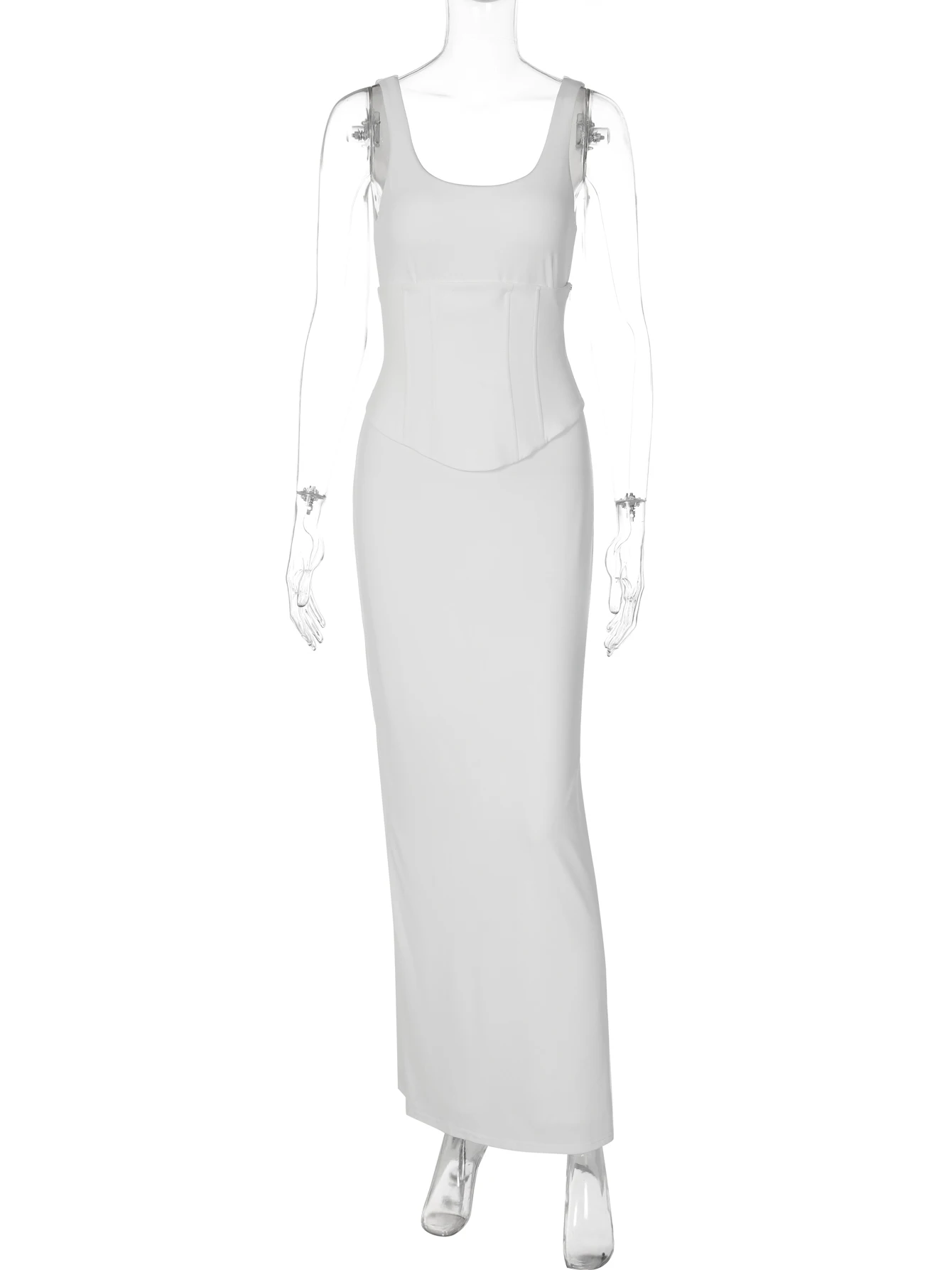Vestido largo ajustado con tirantes finos y abertura lateral, estilo corsé, con cordones, de la marca Dulzura, para mujer, sexy, elegante, para fiestas nocturnas, ropa de verano.
