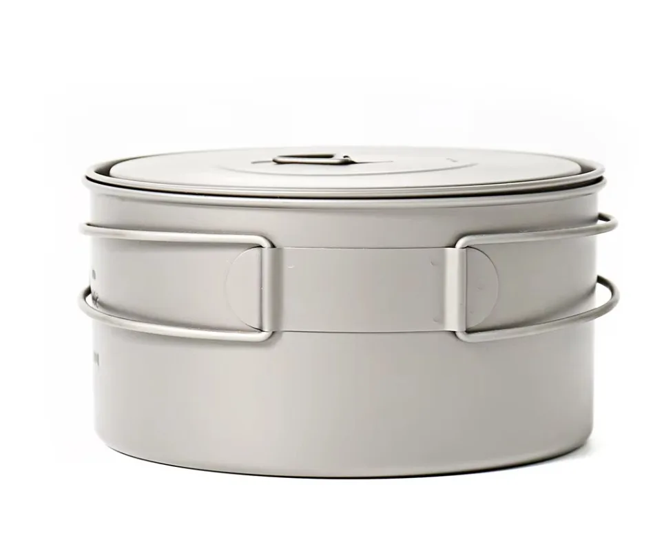 Olla de Titanio TOAKS de 900 ml, Olla de Titanio de 900 ml D130 mm, Utensilios de Cocina para Acampar, Ollas para Exteriores, Equipo de Senderismo (POT-900-D130)
