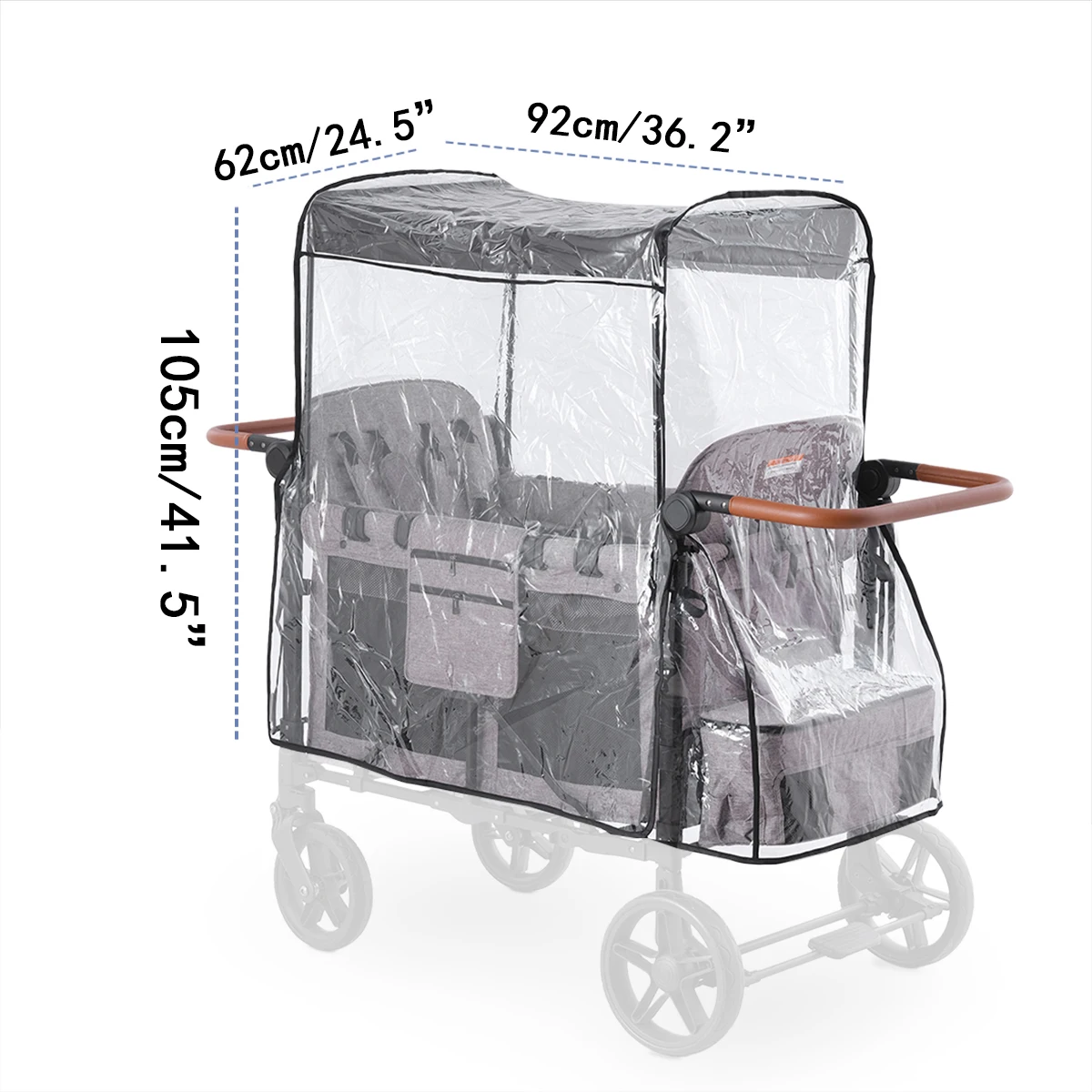 Chubasquero para cochecito Wagon W4 Original, protector ligero para cochecito, Compatible con WONDERFOLD W4, protección a prueba de viento
